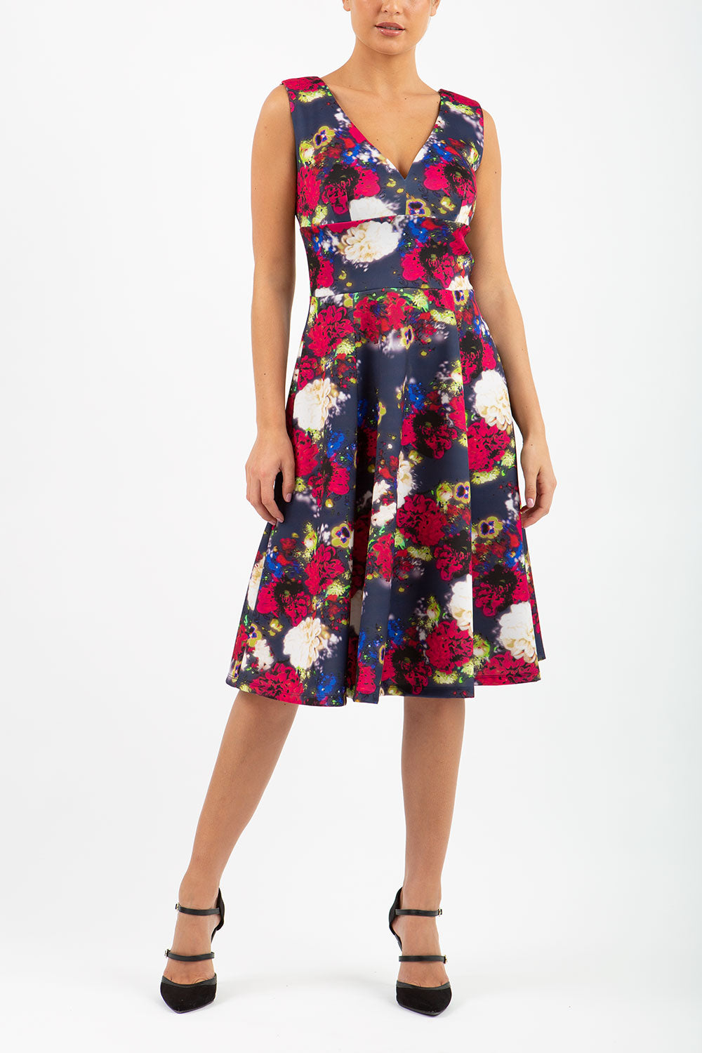 Aldeburgh A-Line Printed Dress in Floral Riot – Diva Catwalk, image 4