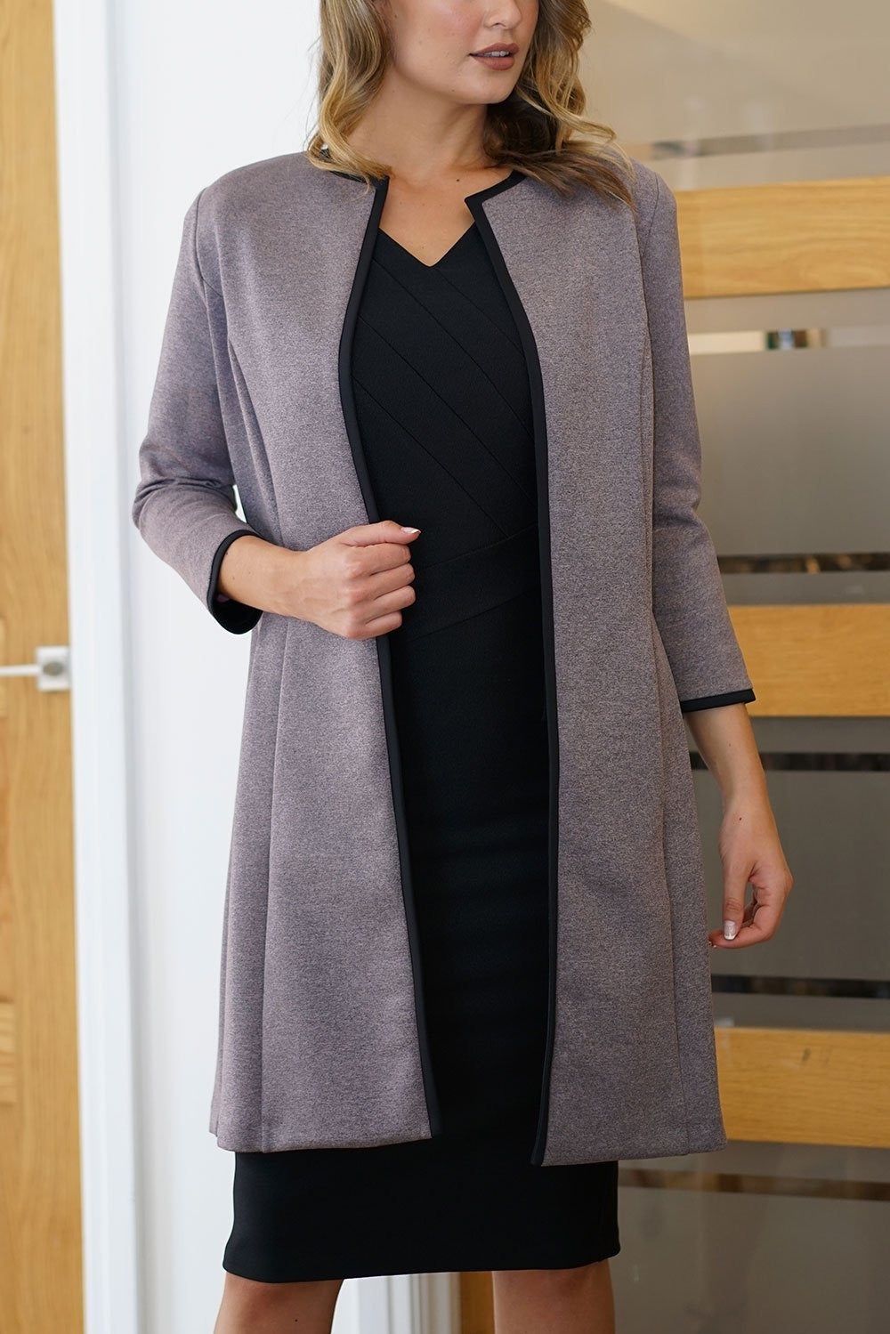 Alverstone Coat in Mist Pink & Black – Diva Catwalk, image 1