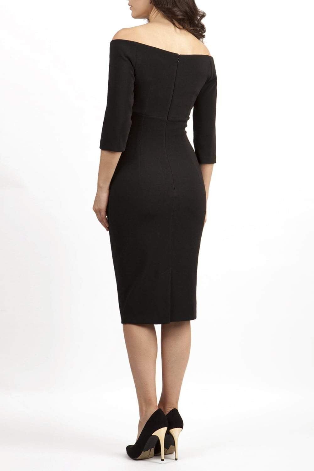 Astra Off Shoulder Sleeved Pencil Dress – Diva Catwalk, image 8