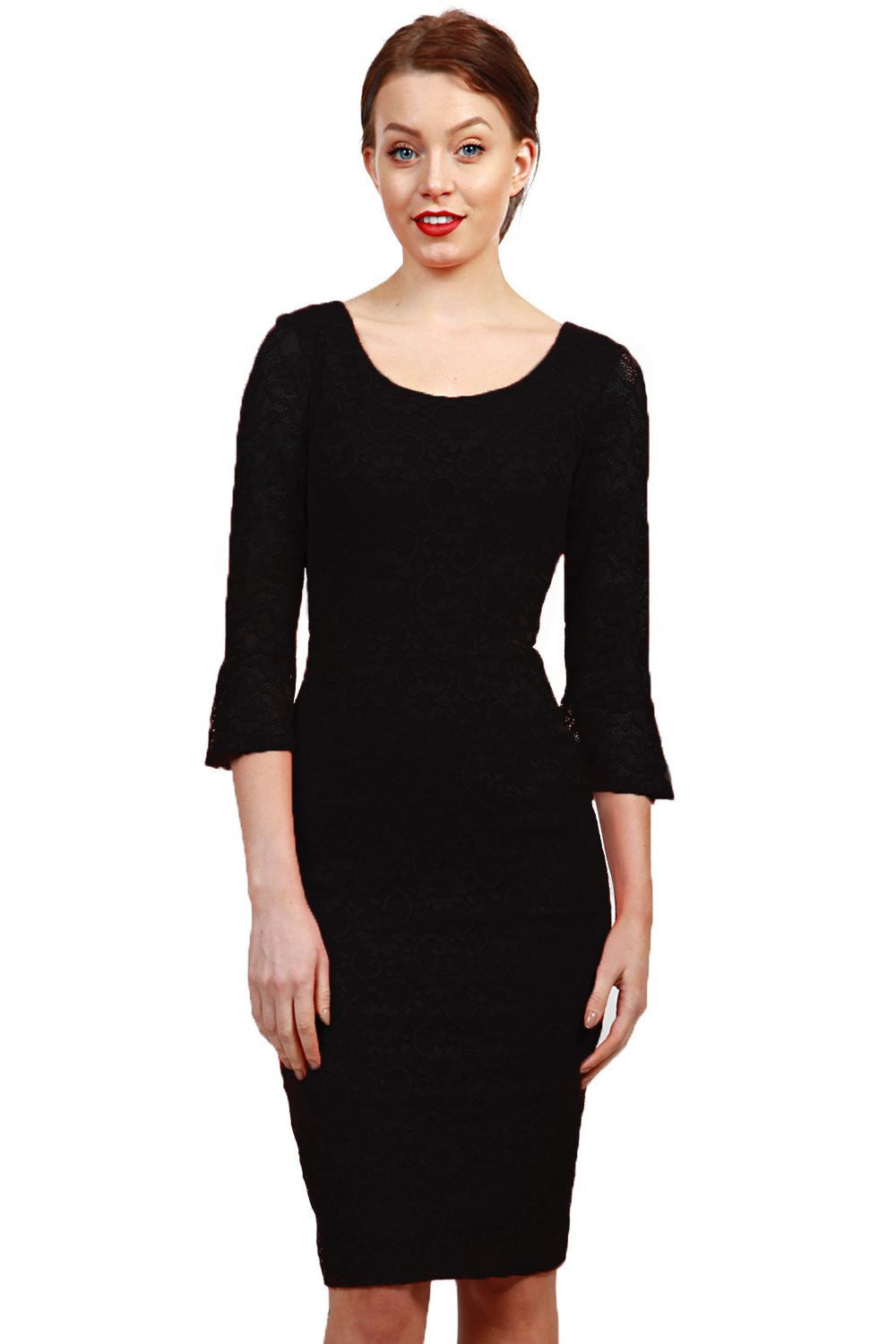 Beatrice Lace Dress in Black & Black – Diva Catwalk, image 14