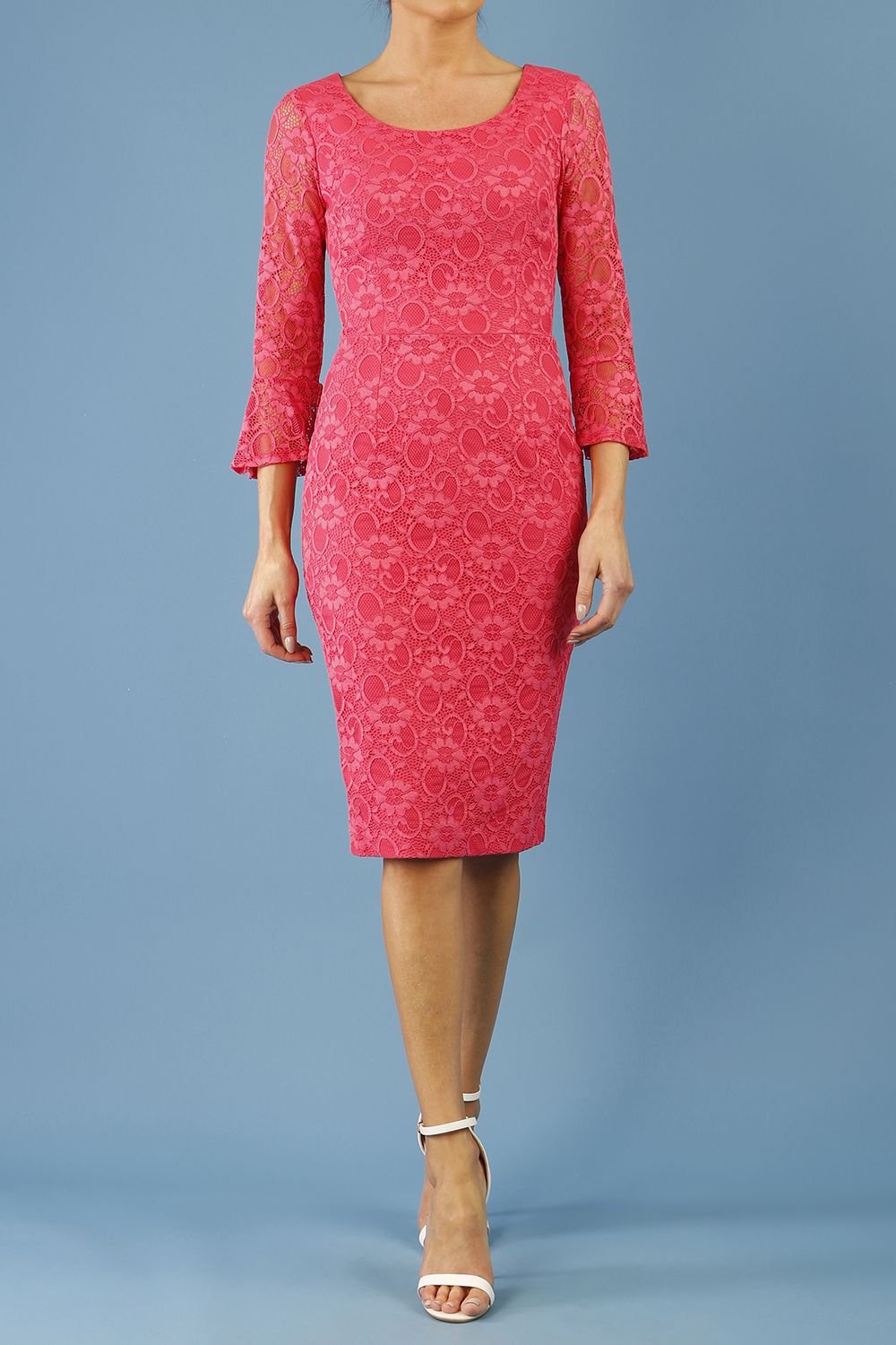 Beatrice Lace Dress in Coral Lace – Diva Catwalk, image 4