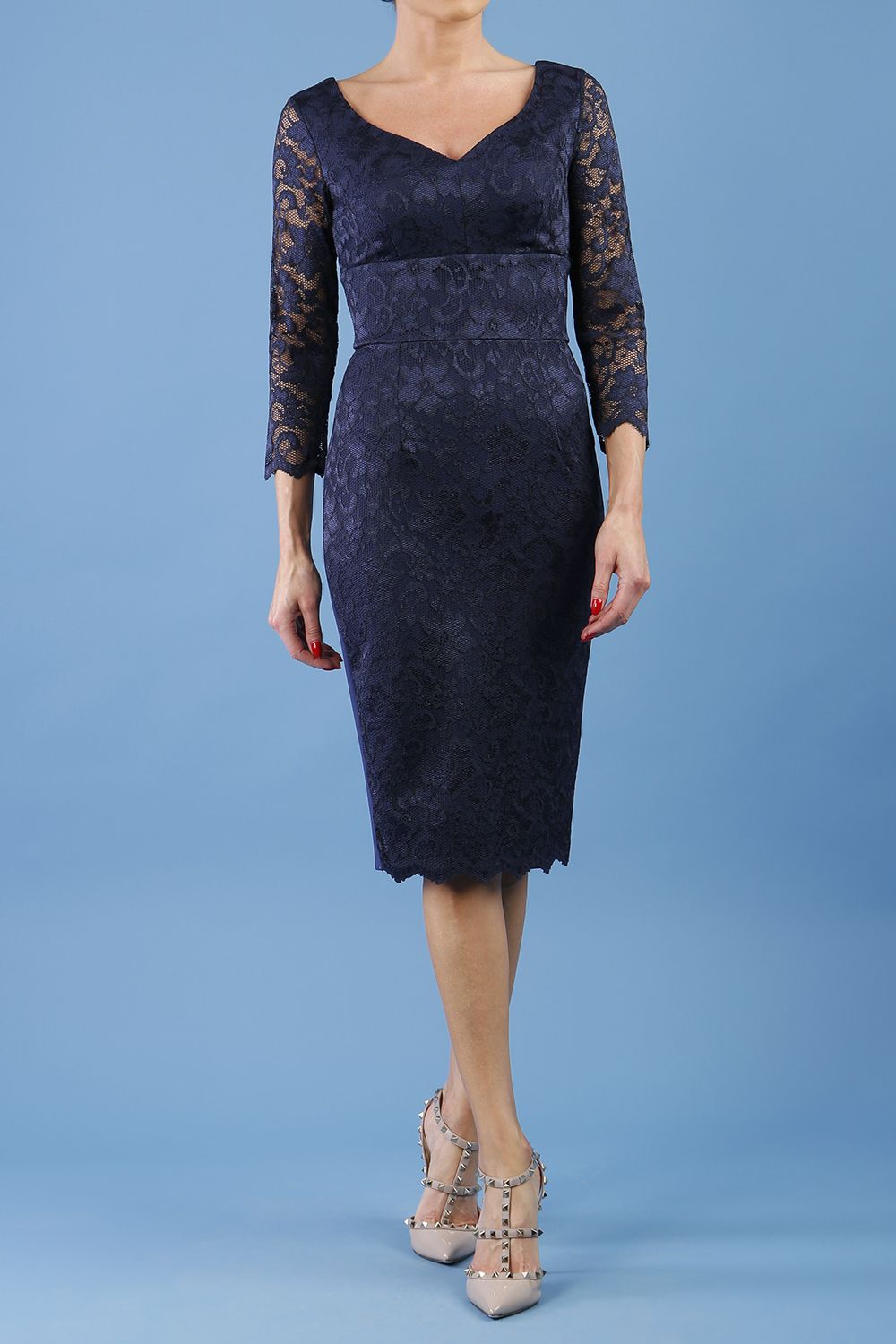 Bucklebury Lace Dress in Navy Blue – Diva Catwalk, image 7