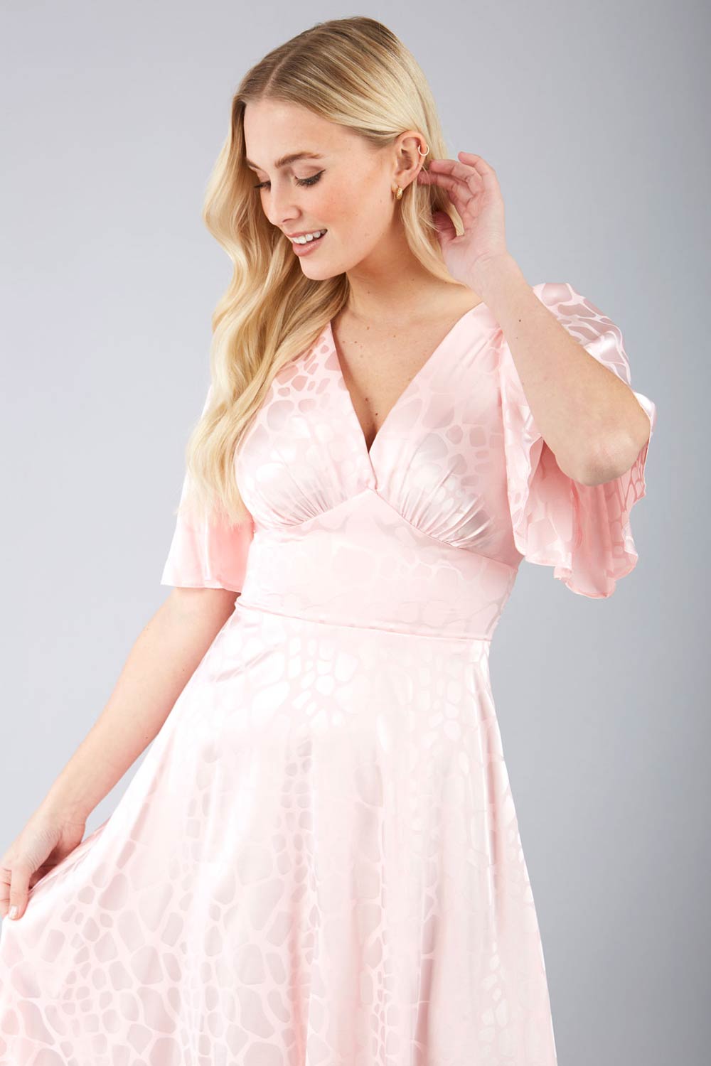 Cambrian Satin A-line Dress – Diva Catwalk, image 3