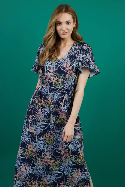 Carella Midi Navy Print Dress 