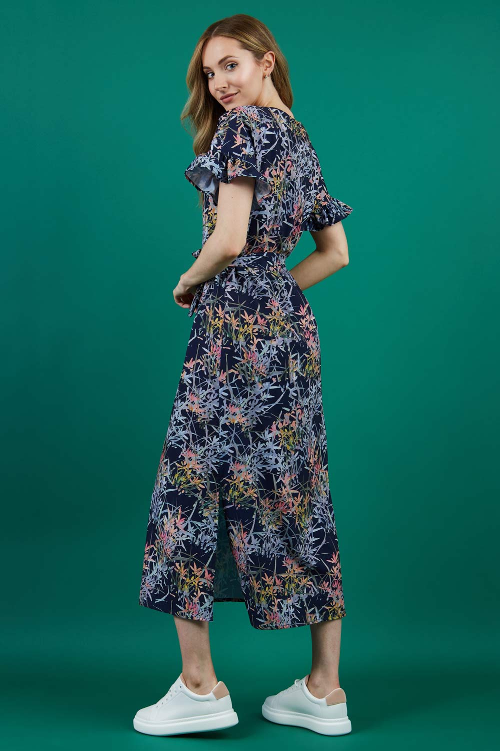 Carella Midi Navy Print Dress – Diva Catwalk, image 5