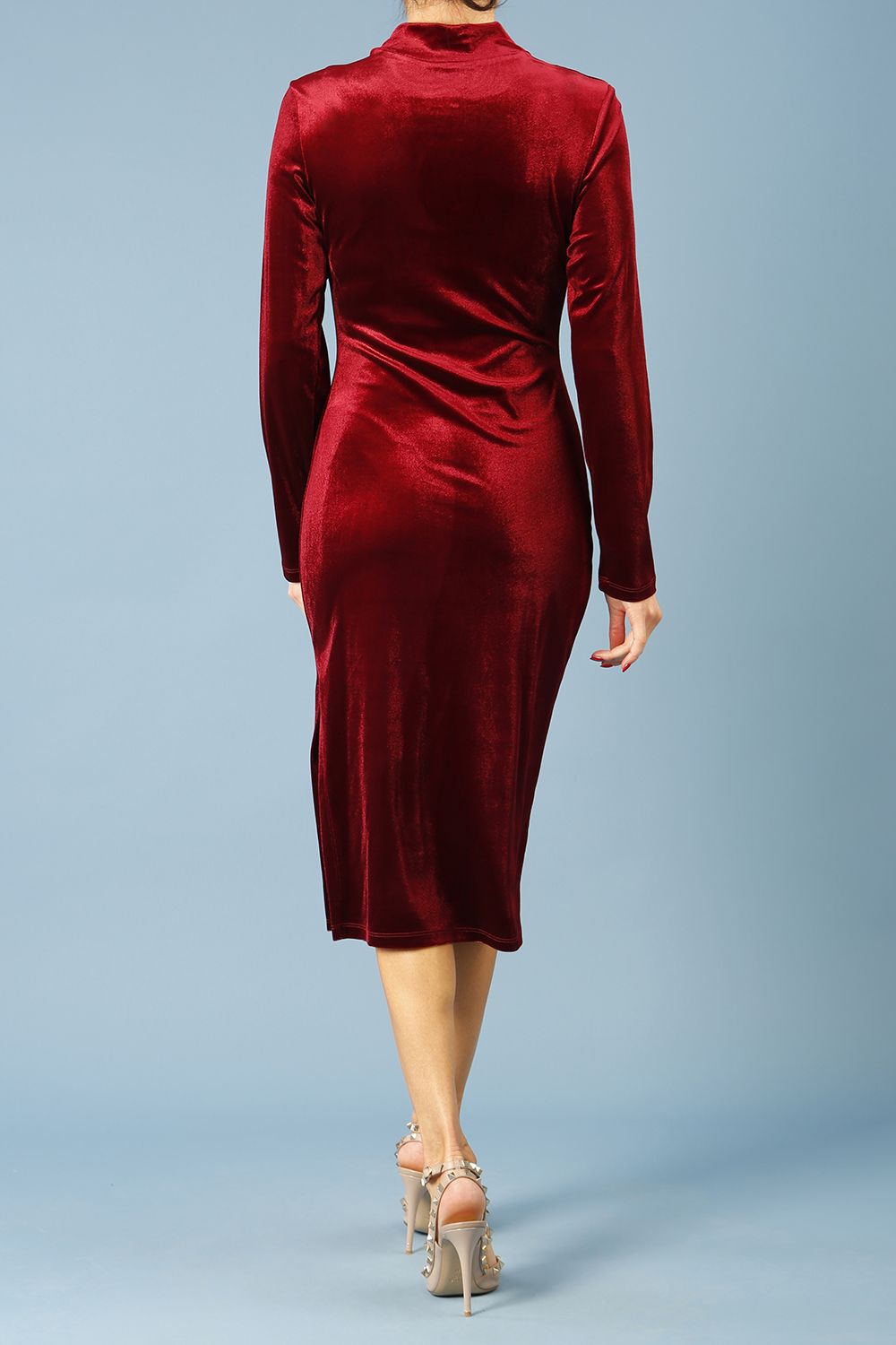 Clipper High Neck Keyhole Velvet Dress – Diva Catwalk, image 8