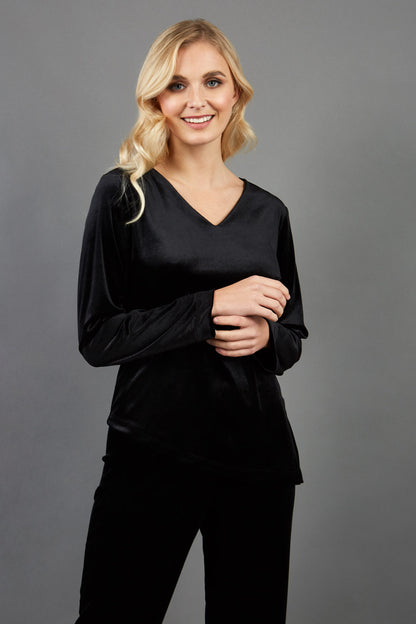 Dahlia Sleeved Velvet Top 