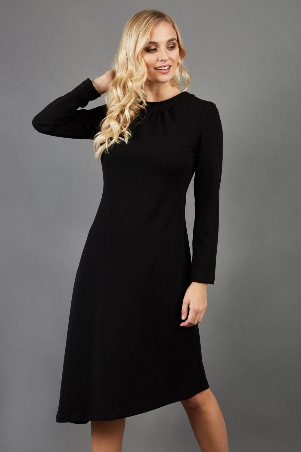 Dartington Asymmetrical Midi Dress in Black – Diva Catwalk, image 1
