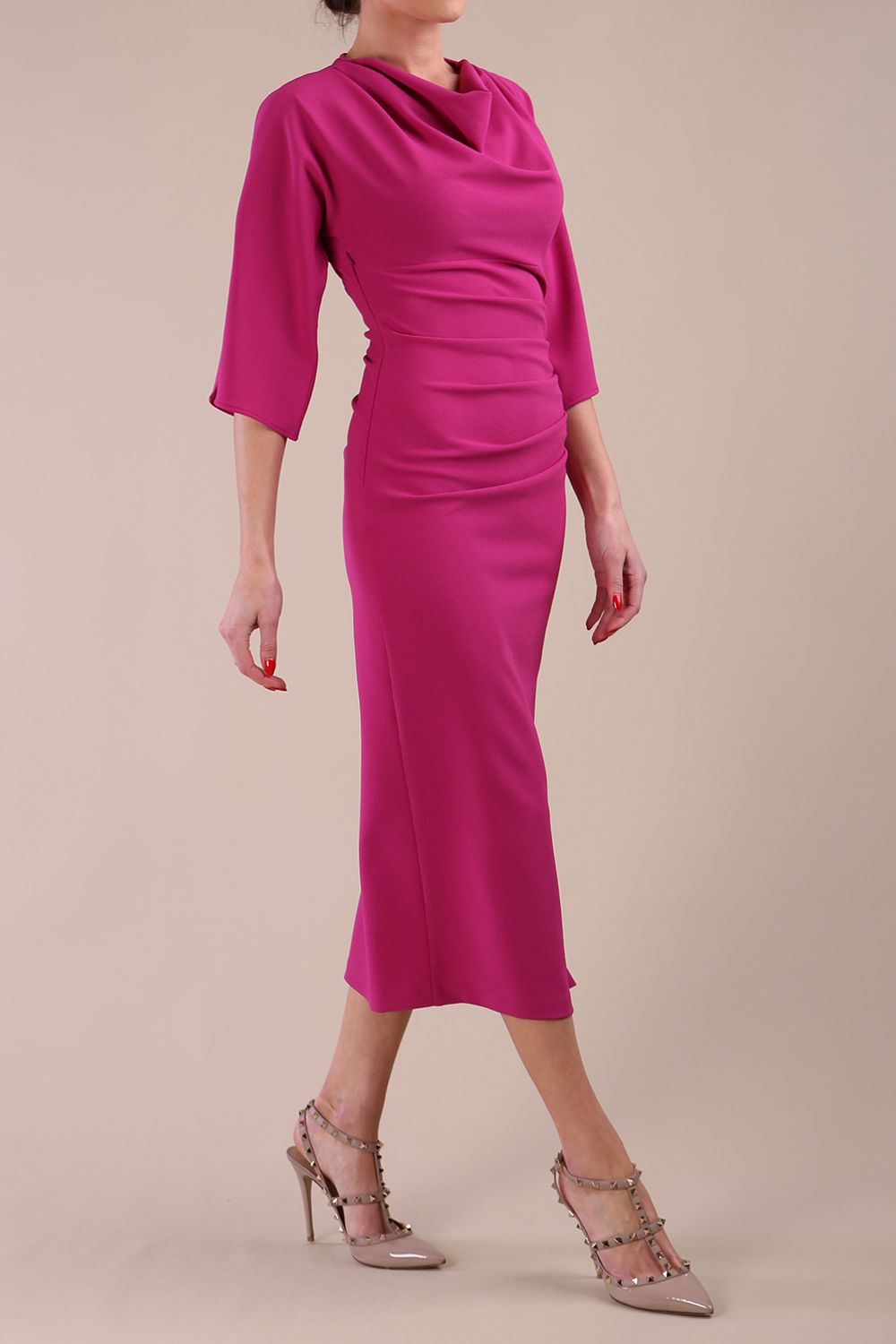 Diana Cowl Neck Pencil Dress – Diva Catwalk, image 7