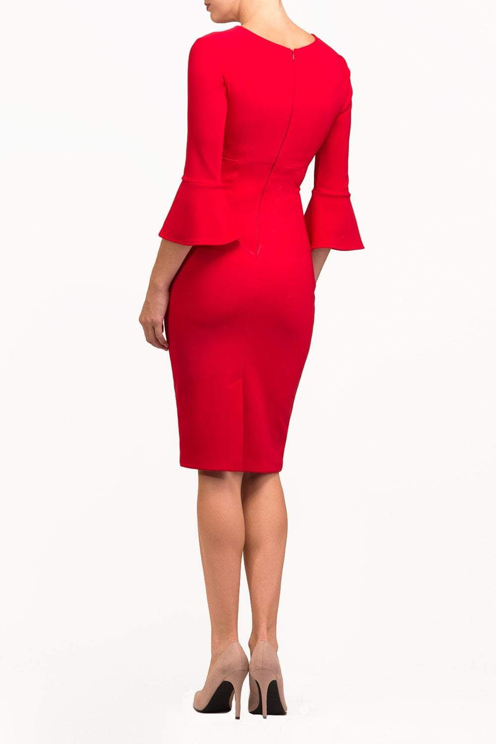 Durham Flute Sleeve Pencil Skirt Dress – Diva Catwalk, image 13