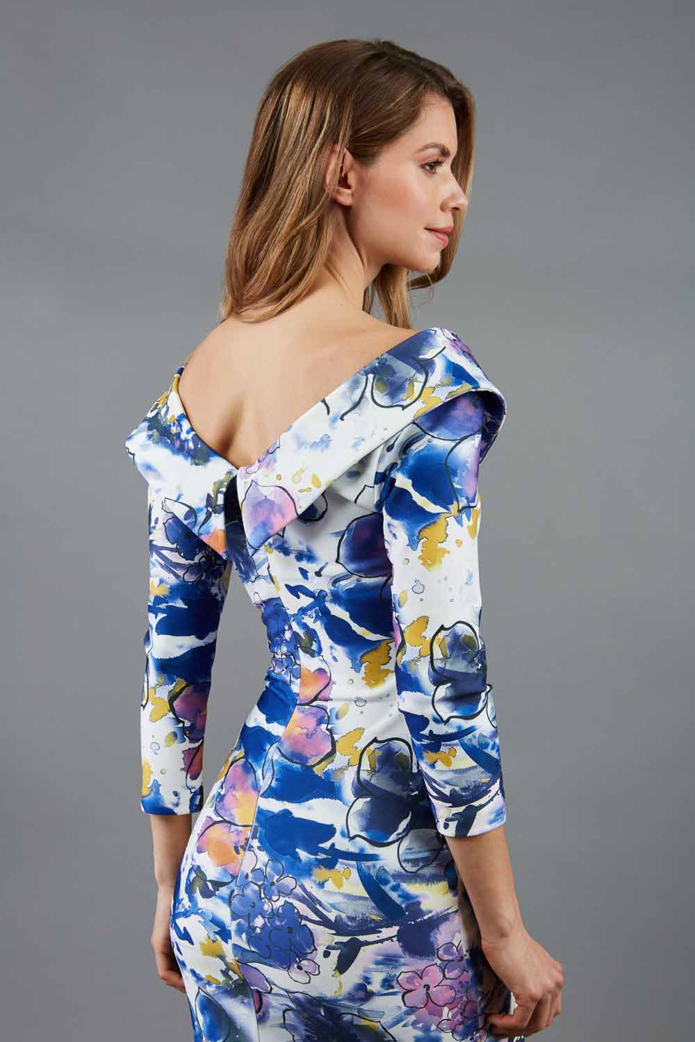 Eliza 3/4 Sleeve Print Dress – Diva Catwalk, image 2