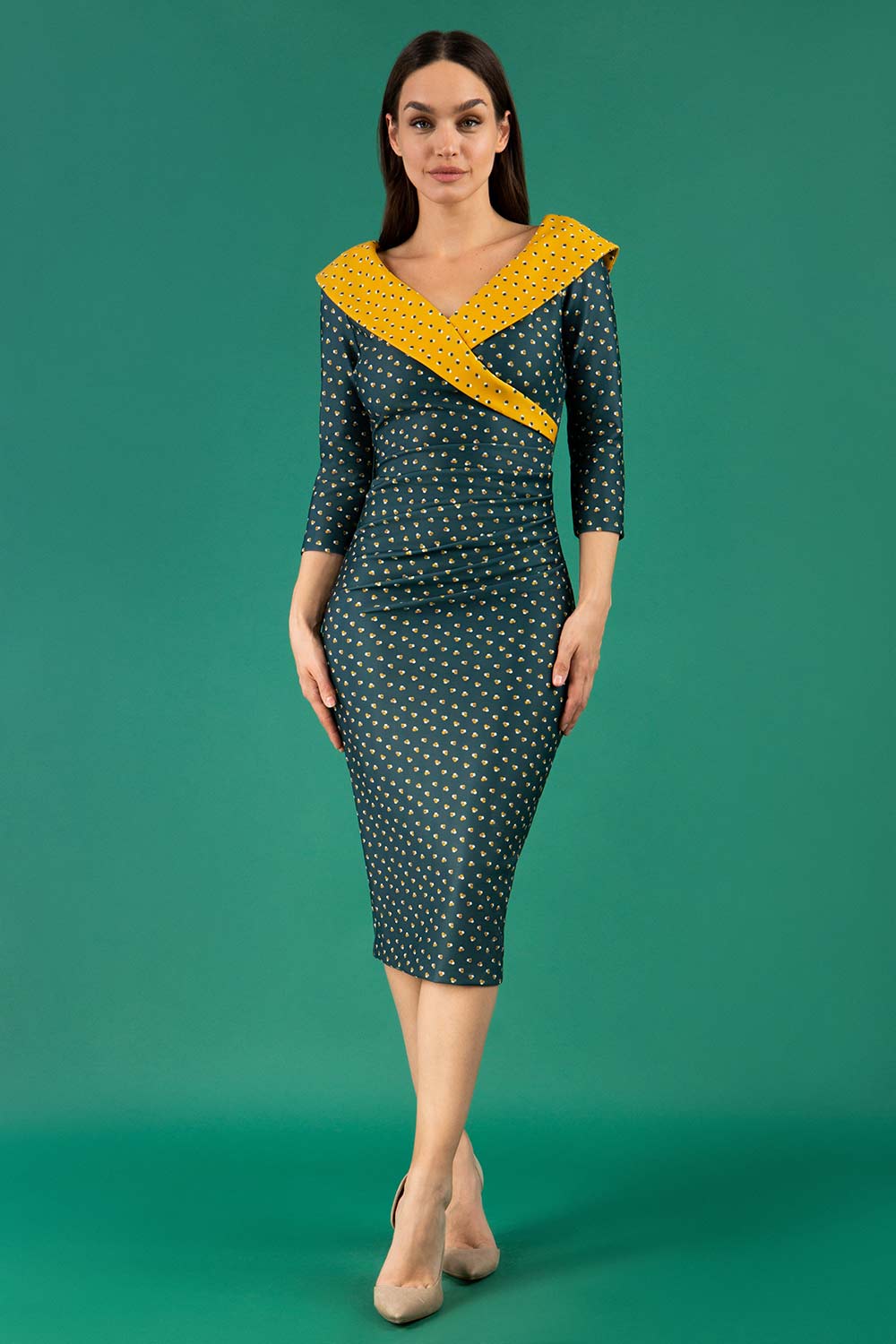 Eliza Triangles Print Dress in Triangles Print – Diva Catwalk, image 1