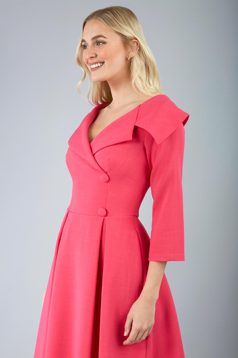 Gatsby Sleeved Oversized Collar Swing Dress 