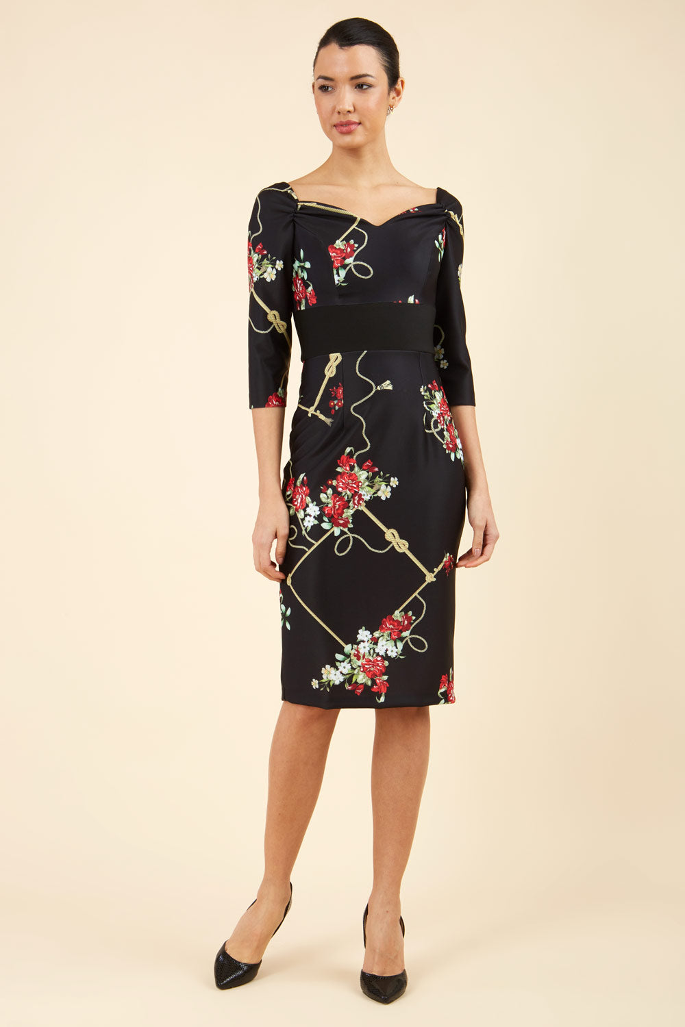 Glastonbury Off Shoulder Printed Dress in Vintage Rose – Diva Catwalk, image 1