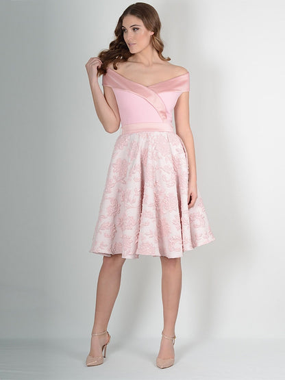 HYBRID JEAN OFF SHOULDER WRAP DRESS 