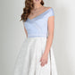 HYBRID JEAN OFF SHOULDER WRAP DRESS 