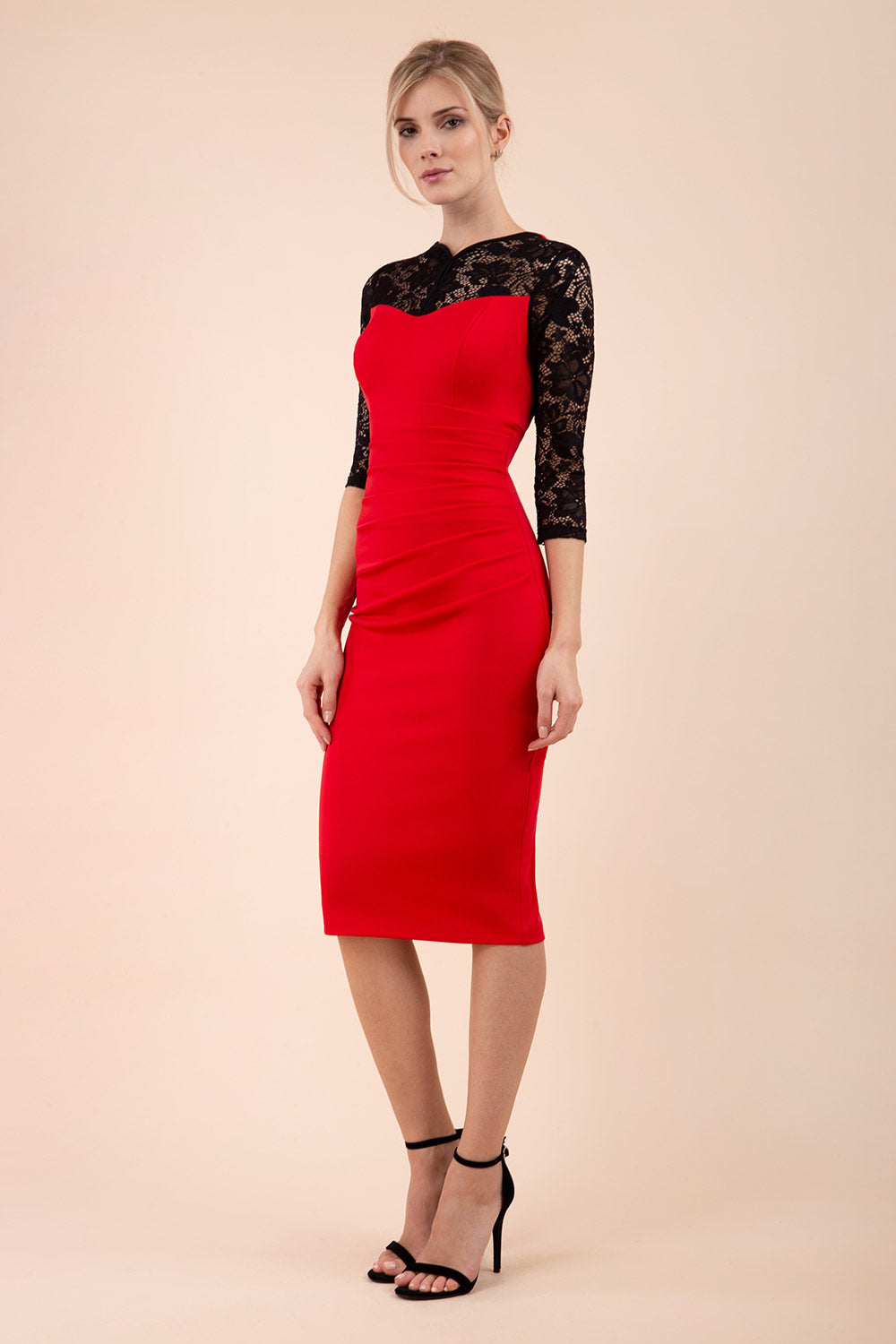 Haversham Contrast Lace Pencil Dress – Diva Catwalk, image 4