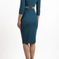 Jemima Colour Block Dress (Petrol Teal & Camel)