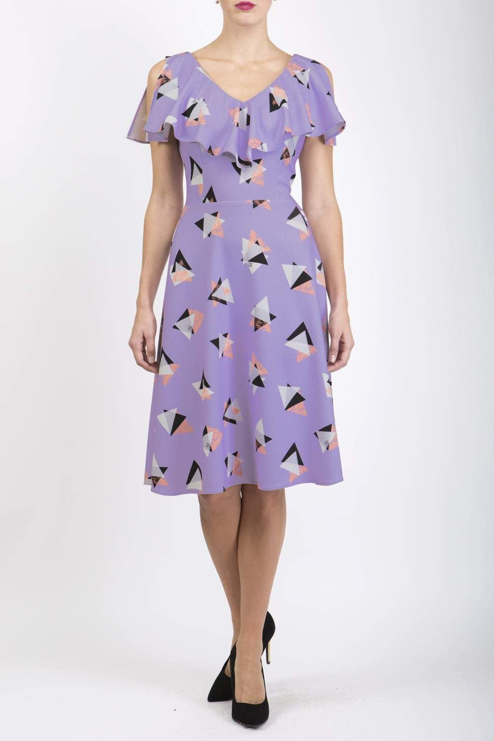 Layla Print Dress in Diva Triangles Print – Diva Catwalk, image 9