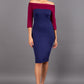 Leon Off Shoulder Contrast Pencil Dress 