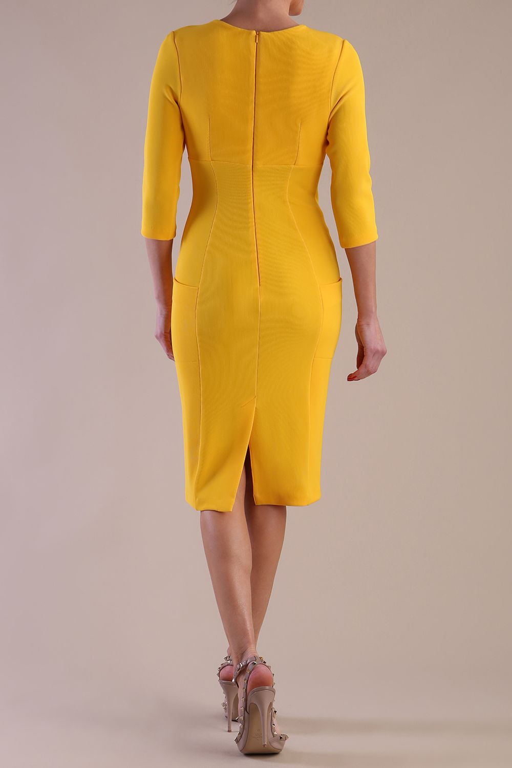 Luna 3/4 Sleeved Pencil Dress – Diva Catwalk, image 6