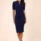 Lydia Short Sleeve Pencil Dress (Navy Blue)