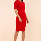 Lydia Short Sleeve Pencil Dress (True Red)