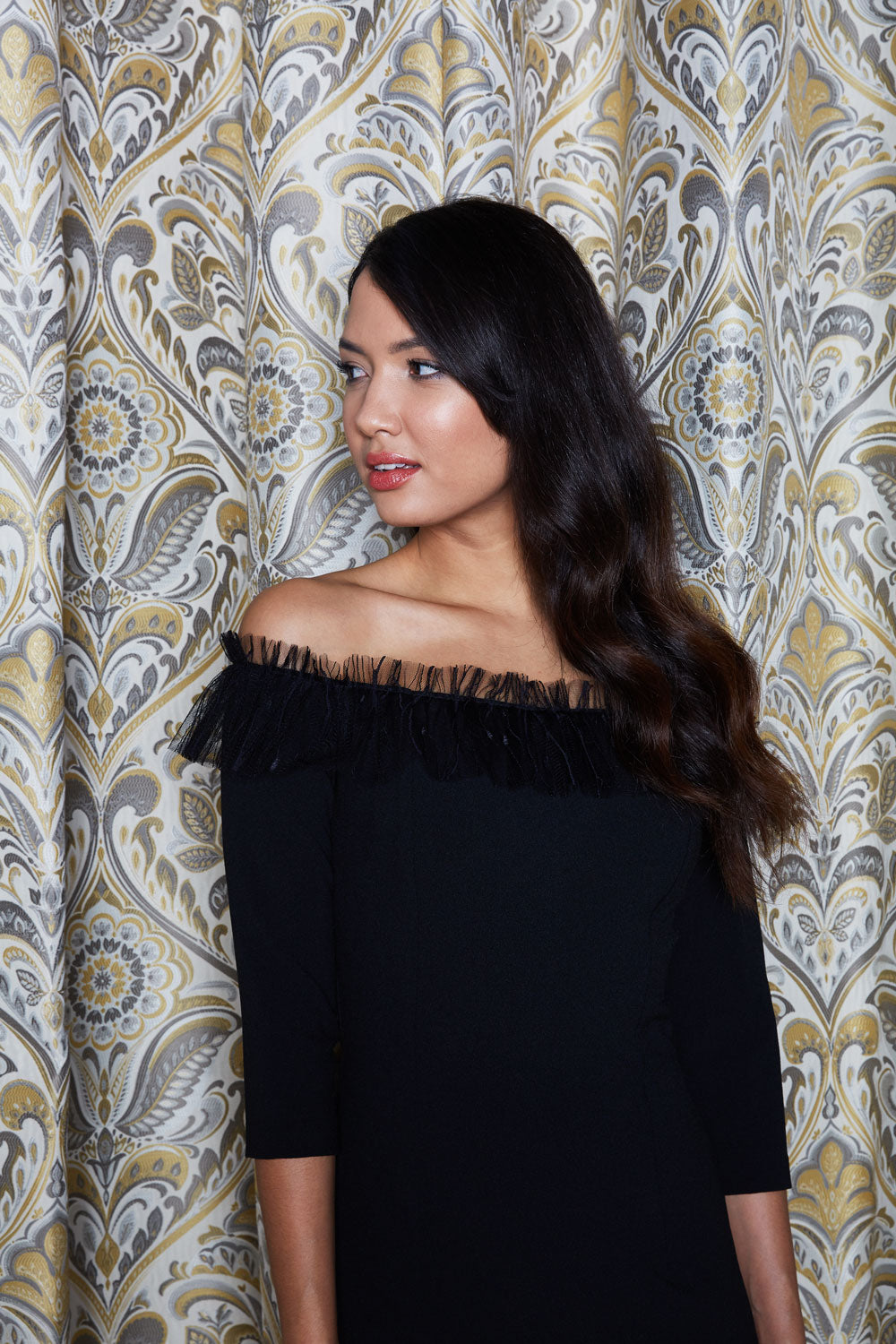Lyrical Off Shoulder Black Dress – Diva Catwalk, image 5