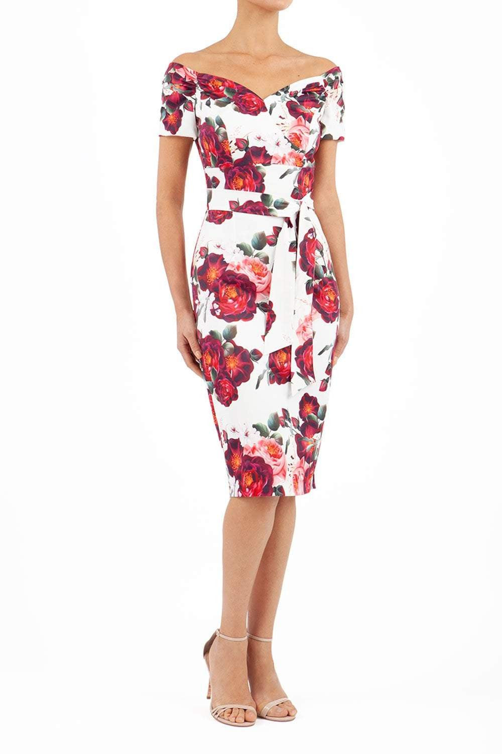 Manderley Stretch Satin Print Dress 