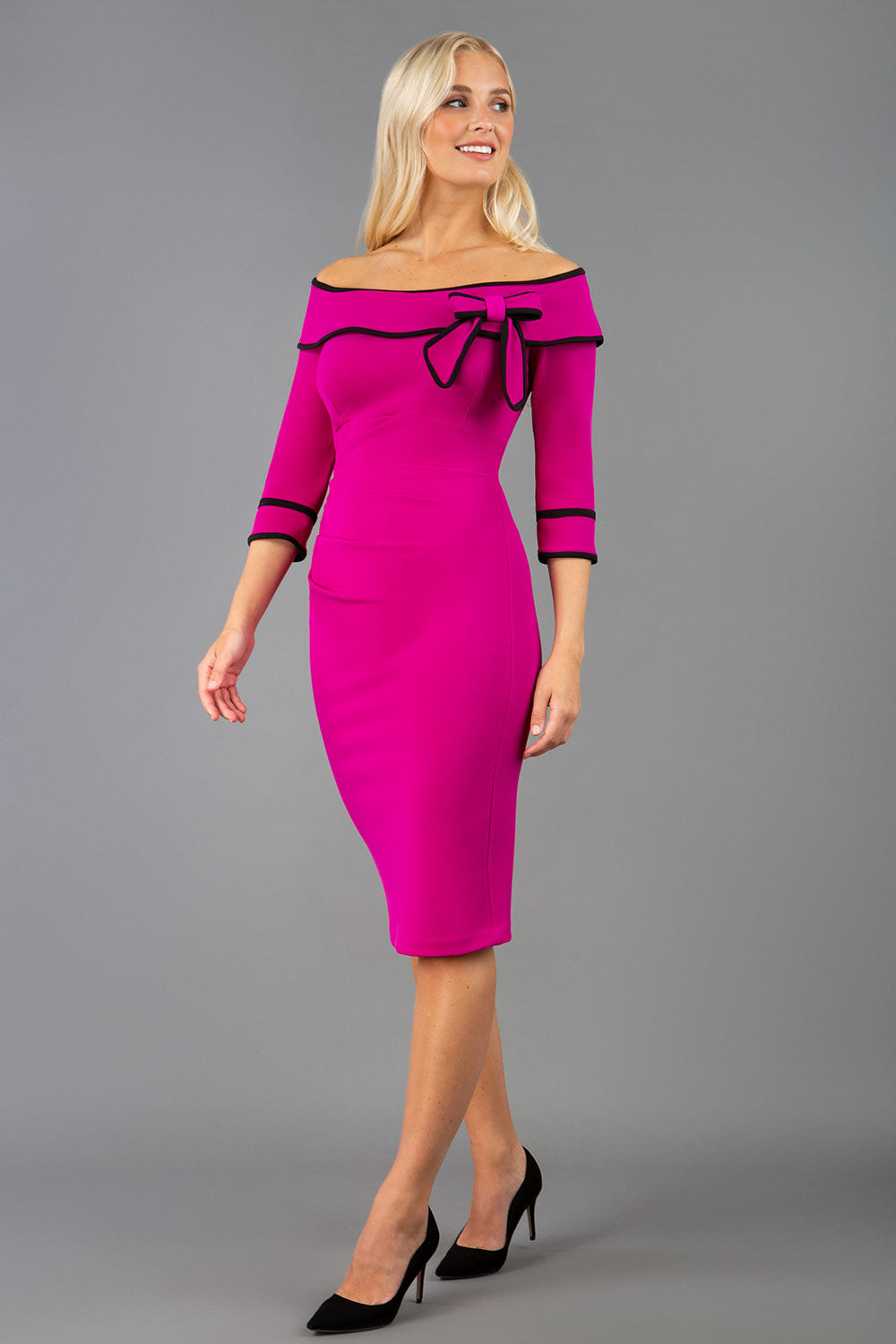 Paige Marvel Stretch Dress in Magenta – Diva Catwalk, image 1