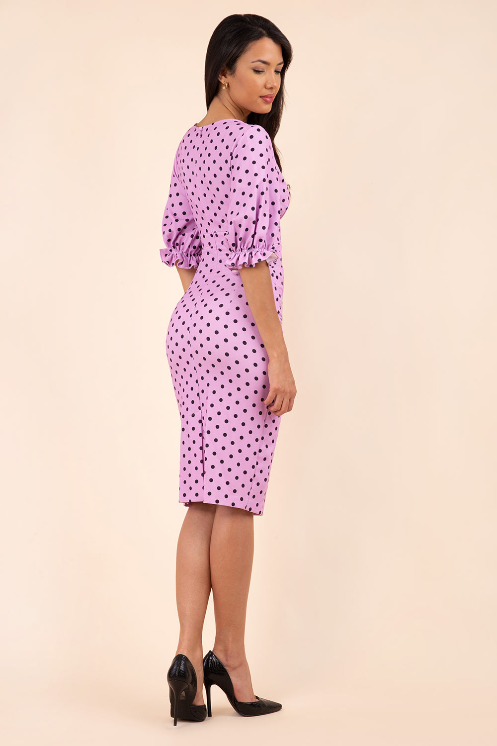 Palacio Polka Dot Print Sleeved Dress – Diva Catwalk, image 2