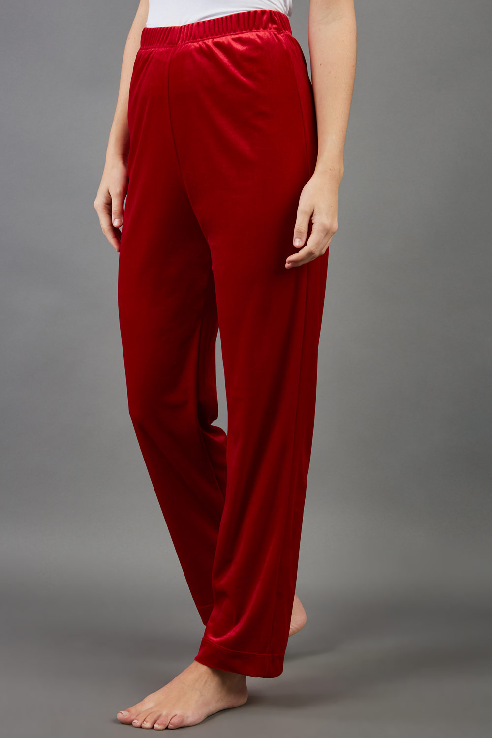 Pelham Velvet Trousers in Deep Red – Diva Catwalk, image 2