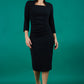 Plaza Trapezium neckline Cutout Pencil Sleeved Dress 