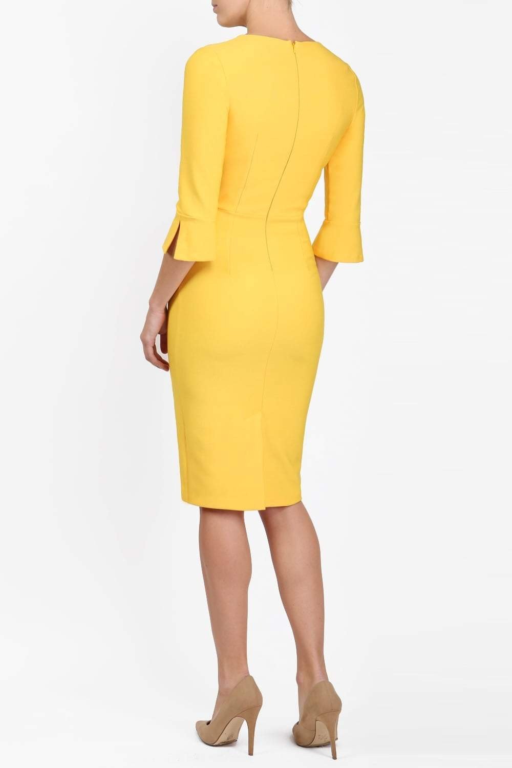 Seed Kennedy Sleeved Shaped Neckline Pencil Dress – Diva Catwalk, image 6