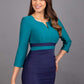 Seed Limelight Contrast Three Quarter Sleeve Dress 