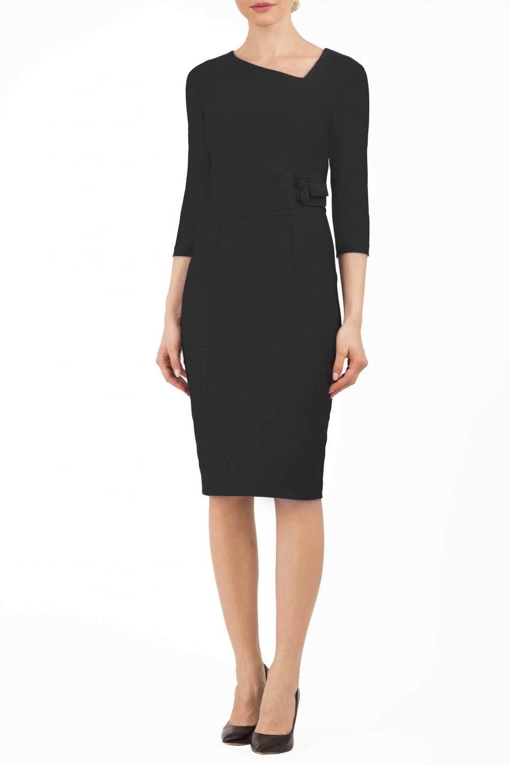 Seed Melksham Sleeved Pencil Dress in Black – Diva Catwalk, image 7