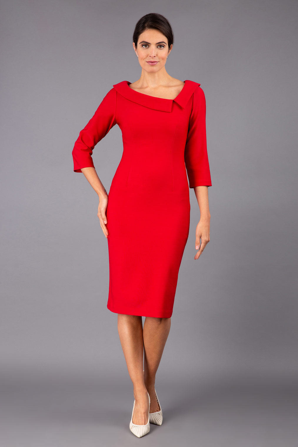 Seed Opulus Pencil Skirt Dress in Cardinal Red – Diva Catwalk, image 3