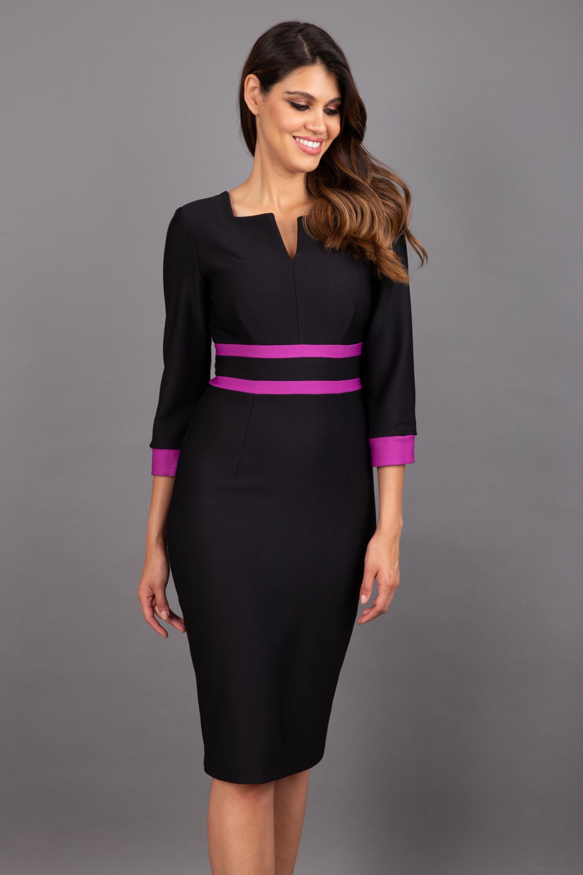 Seed Paeonia Contrast Pencil Dress 