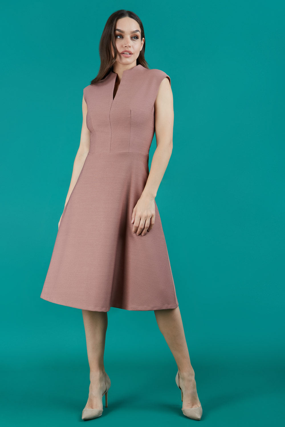 Seed Rio High Split Neckline Swing Dress 