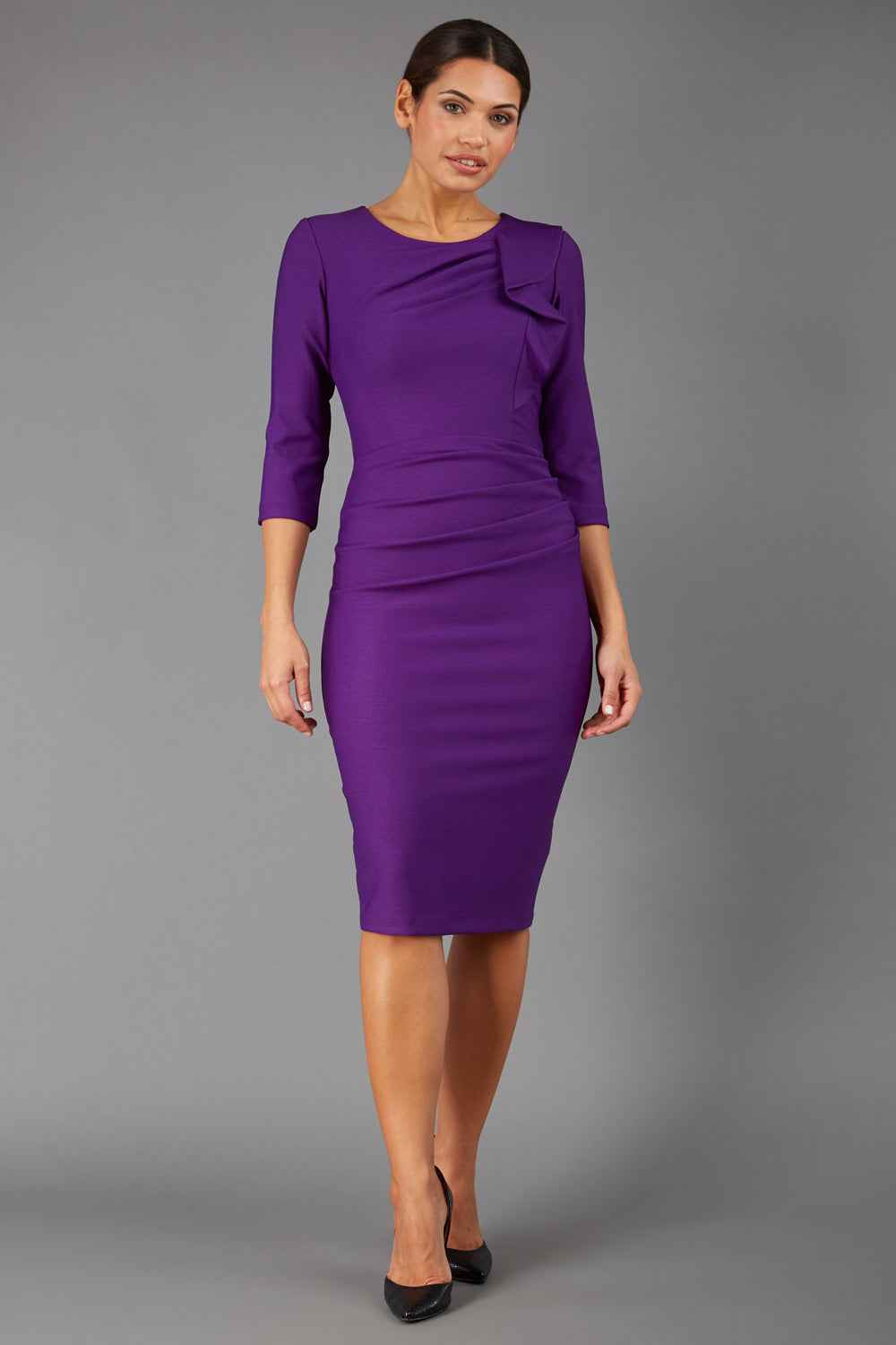 Seed Shirley Three-Quarter Sleeve Dress in Imperial Purple – Diva Catwalk, image 2