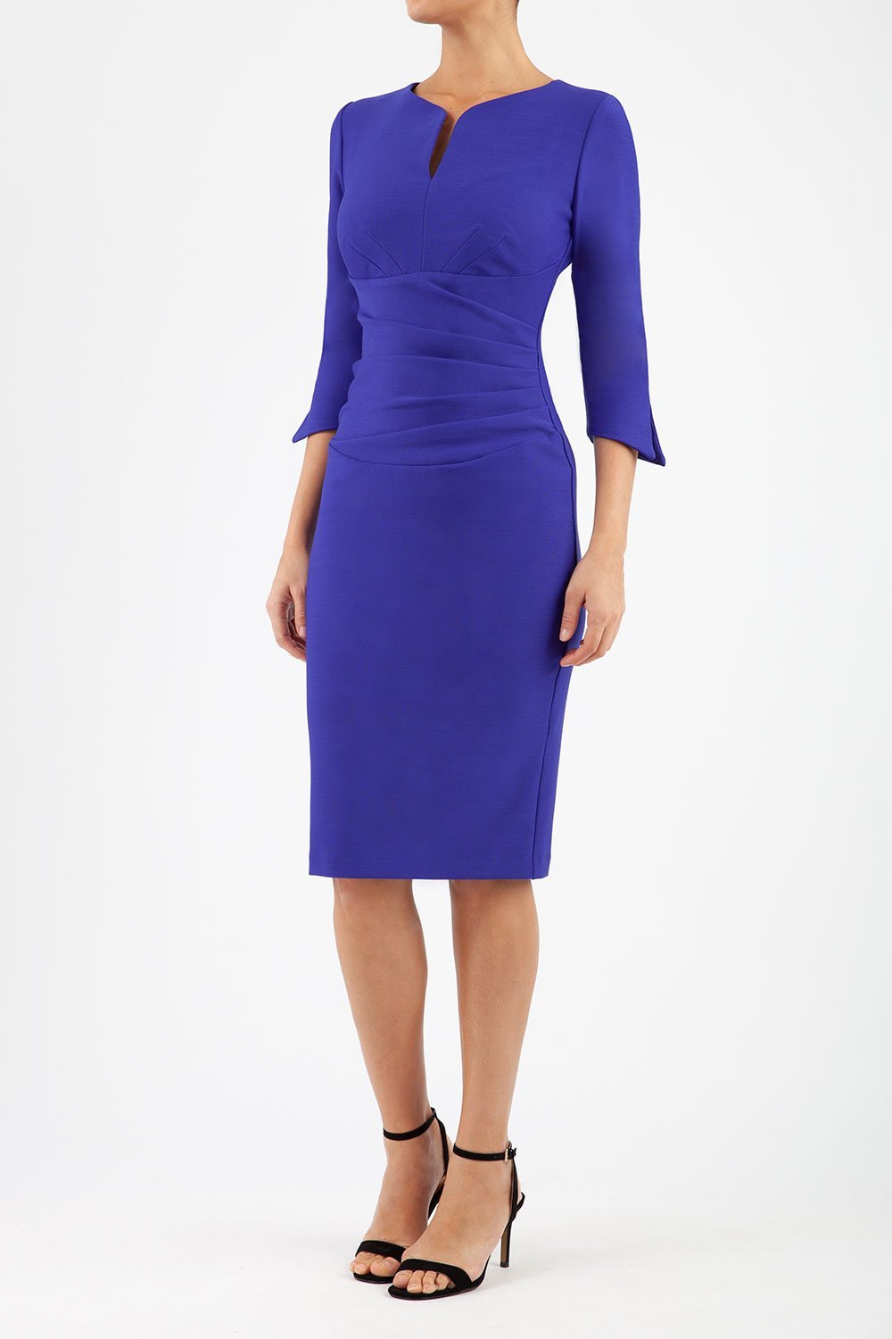 Seed Tuscany Round Neck Pencil Dress in Palace Blue – Diva Catwalk, image 9