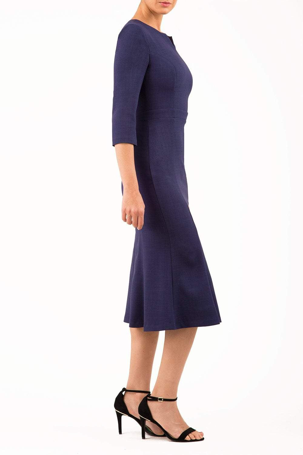 Senne Three-quarter Sleeve Fishtail Dress 