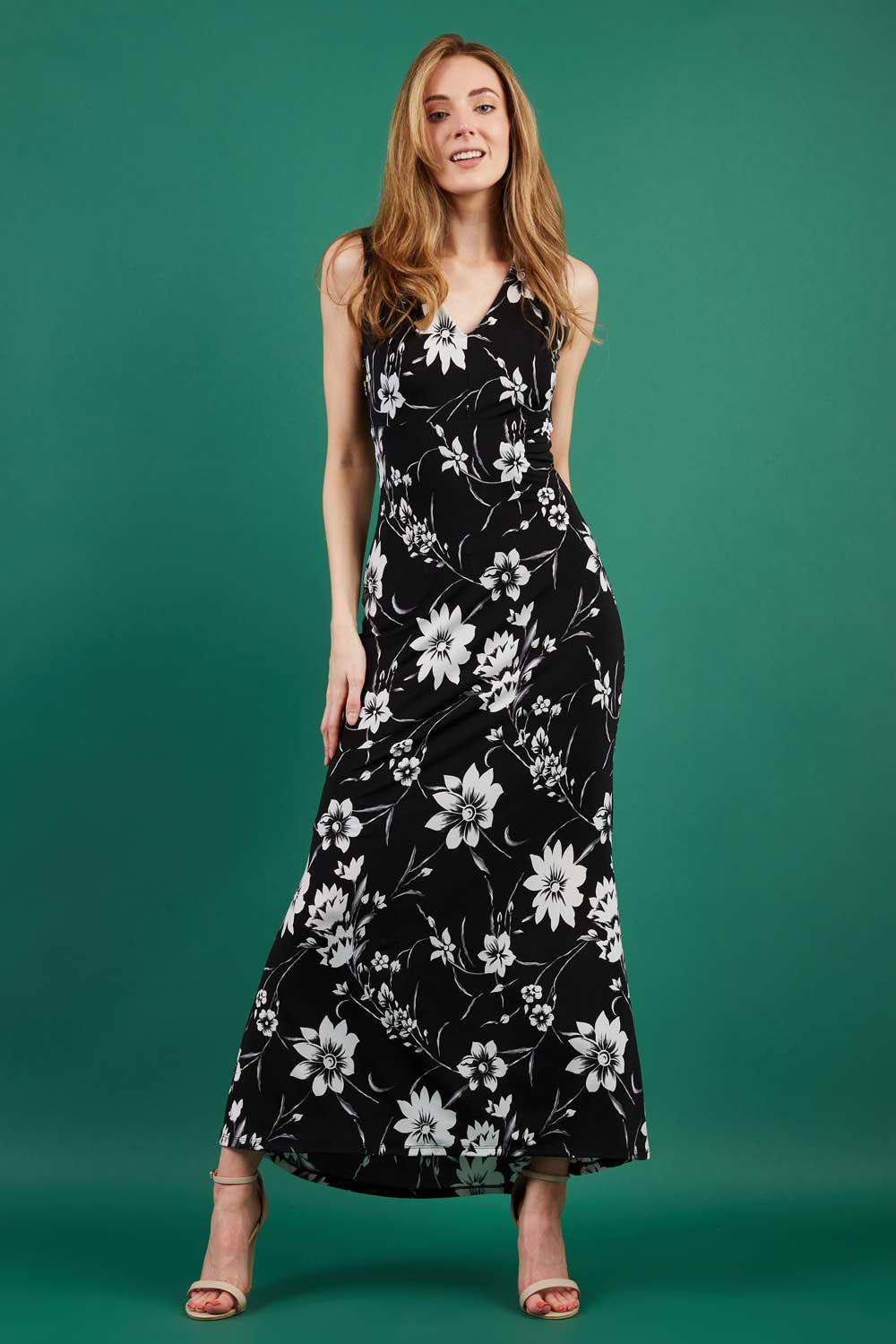 Senza Maxi Floral Sleeveless Long Dress – Diva Catwalk, image 1