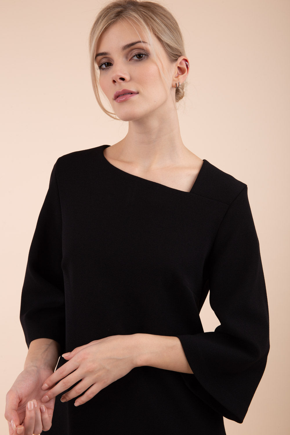 Sorrento Asymmetric Neckline Dress in Black – Diva Catwalk, image 4