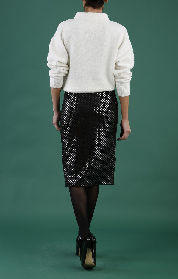 Starlet Stretch Knee Length Sequin Skirt – Diva Catwalk, image 3