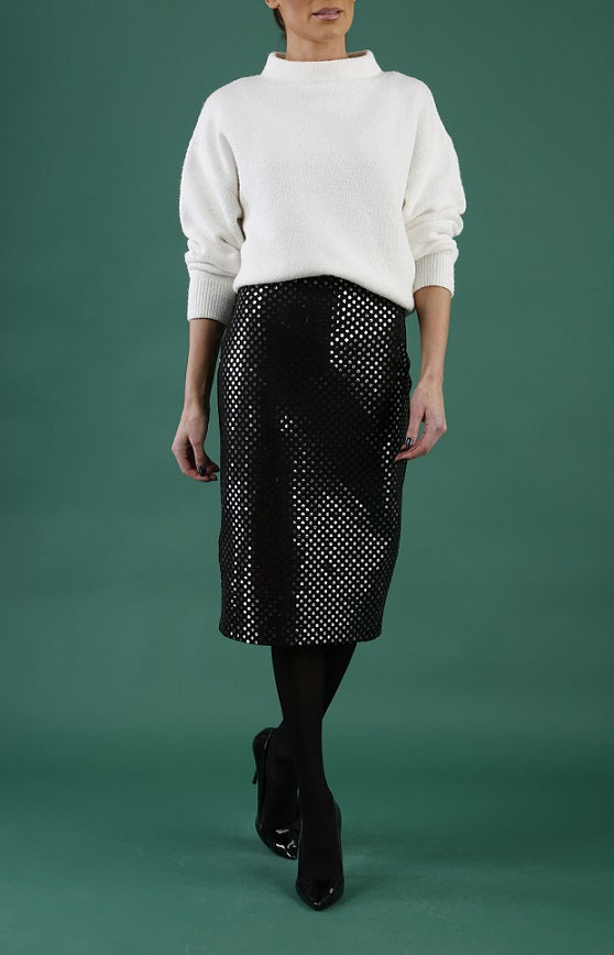 Starlet Stretch Knee Length Sequin Skirt – Diva Catwalk, image 2