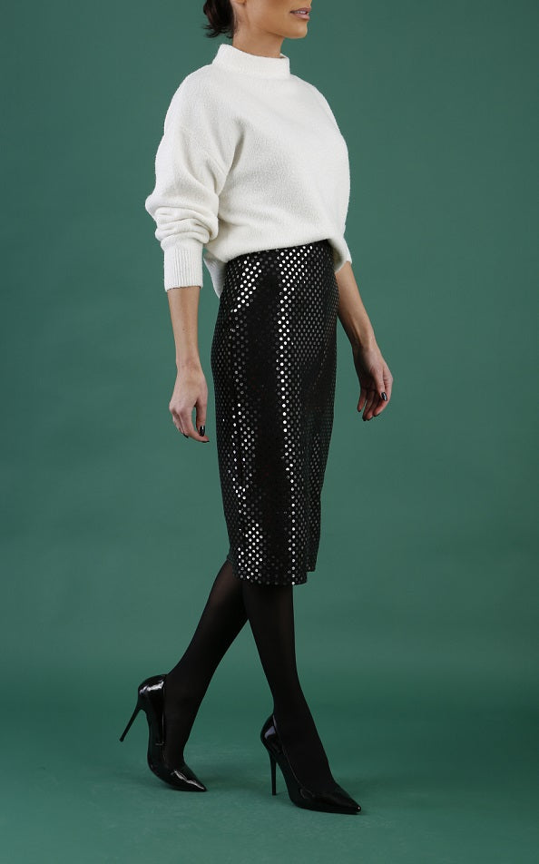 Starlet Stretch Knee Length Sequin Skirt – Diva Catwalk, image 5
