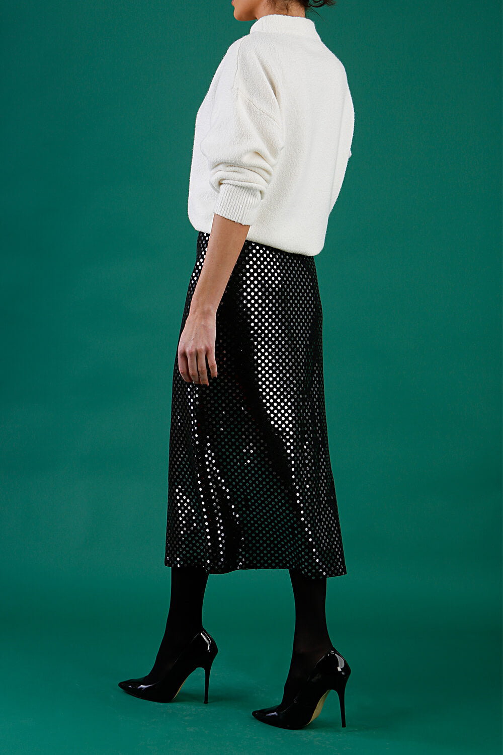 Starlet Stretch Sequin Midi Skirt – Diva Catwalk, image 2