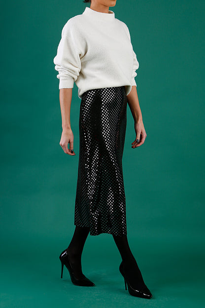 Starlet Stretch Sequin Midi Skirt 