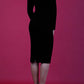 Trocadero Long Sleeve Velvet Pencil Dress 